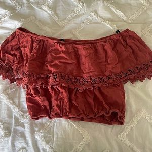 Coachella style off the shoulder crop crop